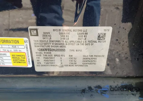 2017 Chevrolet Traverse Ls z USA, uszkodzony, nr VIN 1GNKRFED2HJ203093